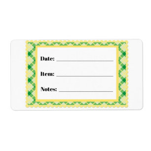 Canning and Food Storage Labels Yellow Green Frame