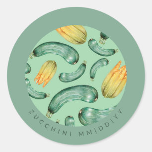 Canning Date Zucchini Classic Round Sticker
