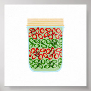 Canning Food - Chilli Peppers Poster