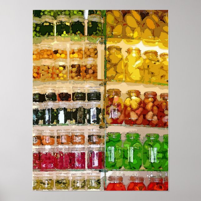 Canning Food Preserving Watercolor Art Poster (Front)