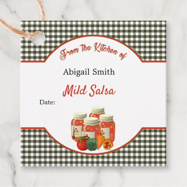 Canning Label Salsa Square Hang Tag (Front)