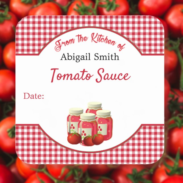 Canning Tomatoes and Gingham Square Sticker (Creator Uploaded)