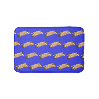 Cannoli (Bright Blue Background) Bath Mat