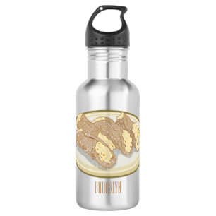 Cannoli cartoon illustration 532 ml water bottle