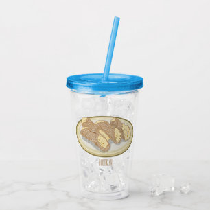 Cannoli cartoon illustration  acrylic tumbler