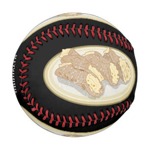 Cannoli cartoon illustration baseball