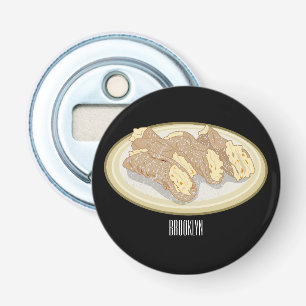 Cannoli cartoon illustration  bottle opener