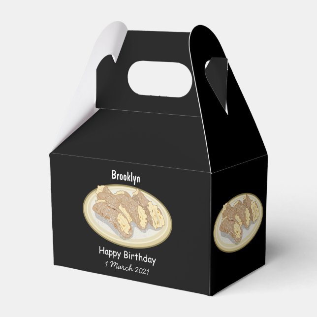 Cannoli cartoon illustration  favour box (Front Side)
