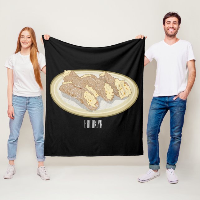 Cannoli cartoon illustration  fleece blanket (In Situ)