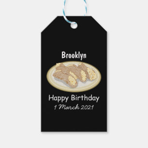 Cannoli cartoon illustration gift tags