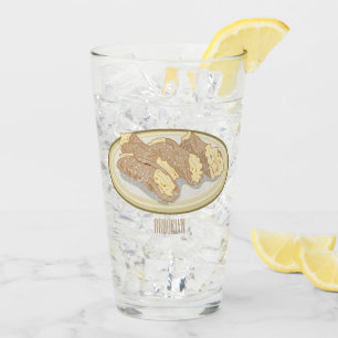 Cannoli cartoon illustration  glass