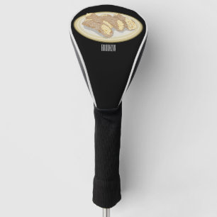 Cannoli cartoon illustration golf head cover