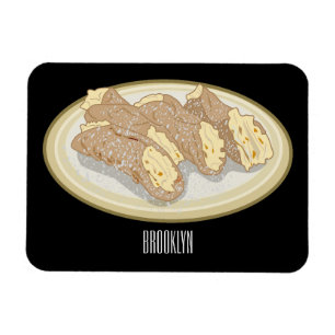 Cannoli cartoon illustration magnet