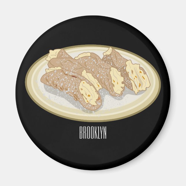 Cannoli cartoon illustration  magnet (Front)