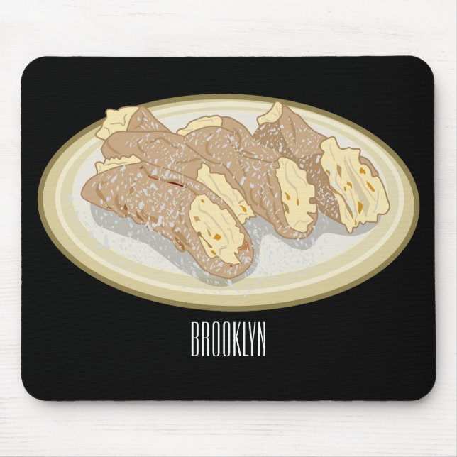 Cannoli cartoon illustration mouse mat (Front)