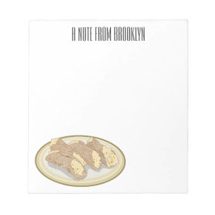 Cannoli cartoon illustration notepad