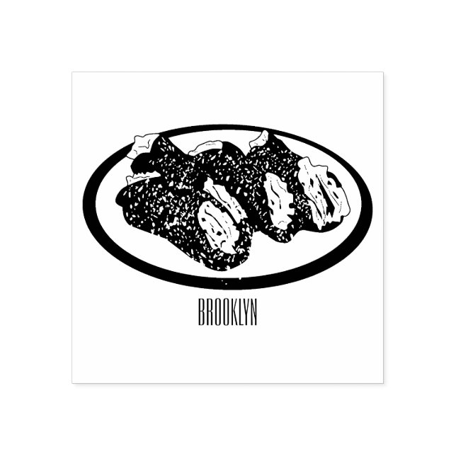 Cannoli cartoon illustration rubber stamp (Imprint)