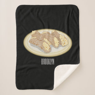 Cannoli cartoon illustration sherpa blanket