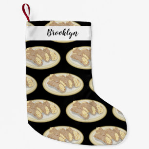 Cannoli cartoon illustration small christmas stocking