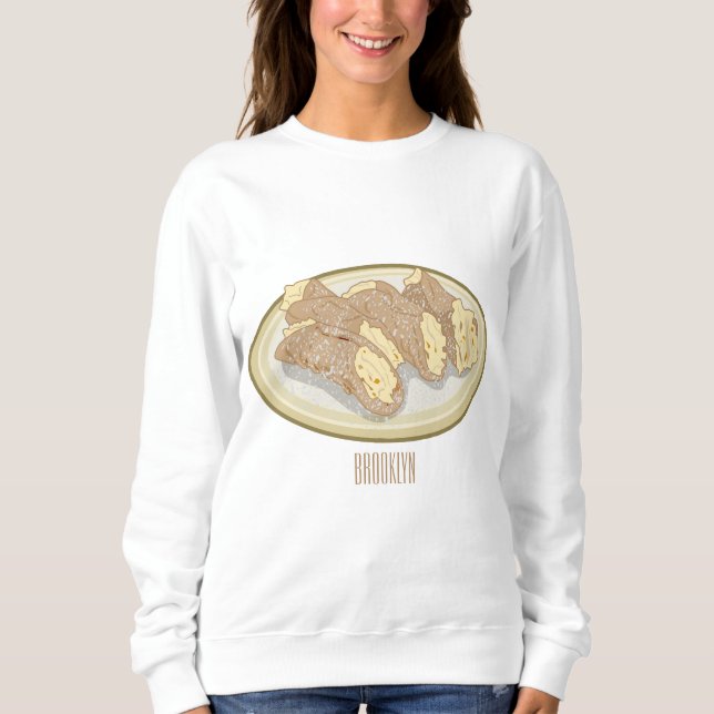 Cannoli cartoon illustration sweatshirt (Front)