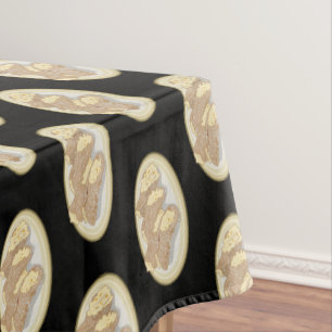Cannoli cartoon illustration tablecloth