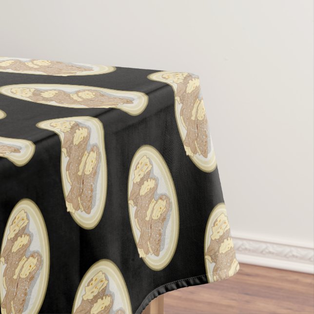 Cannoli cartoon illustration  tablecloth (In Situ)