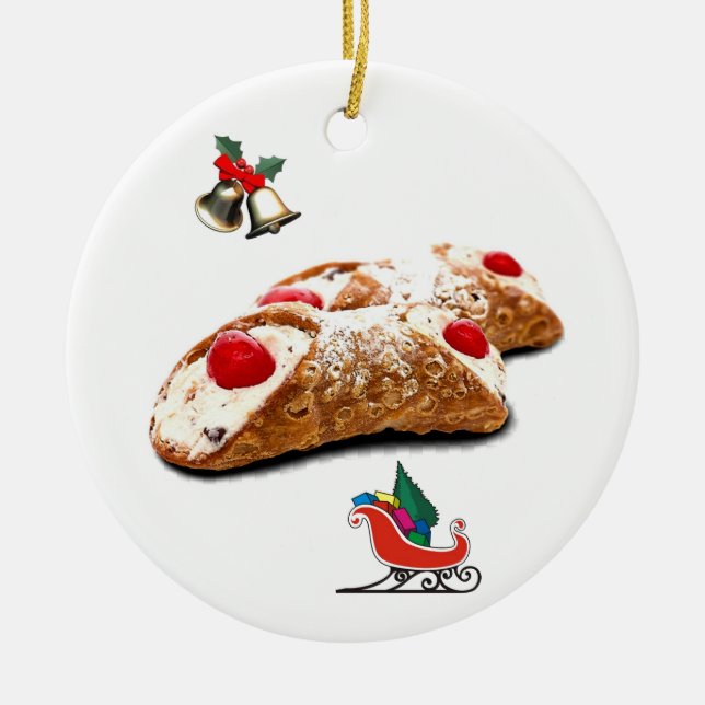 Cannoli Ceramic Tree Decoration (Front)