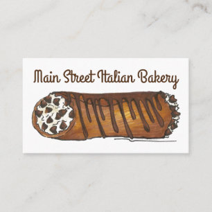 Cannoli Italian Bakery Pastry Shop Baked By Chef Business Card