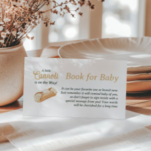 Cannoli Neutral Beige Italian Book For Baby Shower Enclosure Card