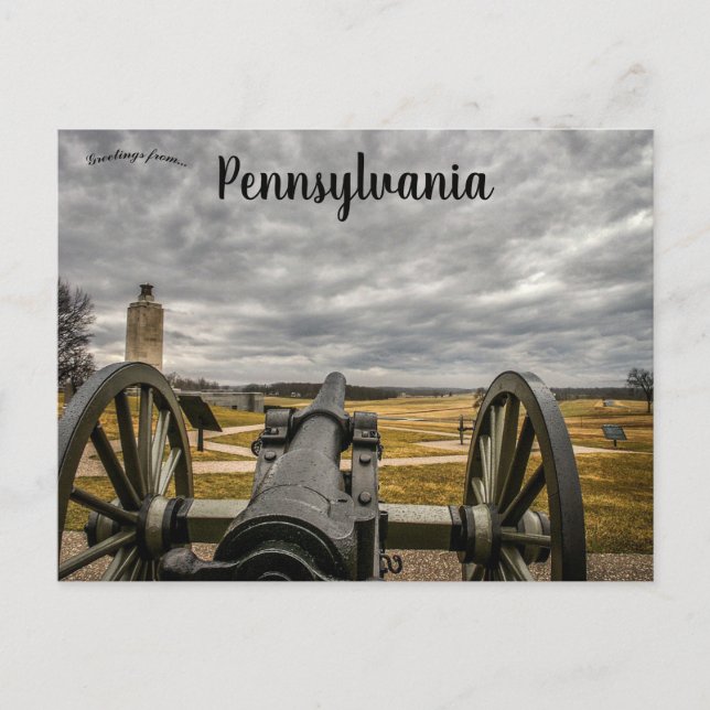 Cannon and Peace Memorial Gettysburg Pennsylvania Postcard (Front)