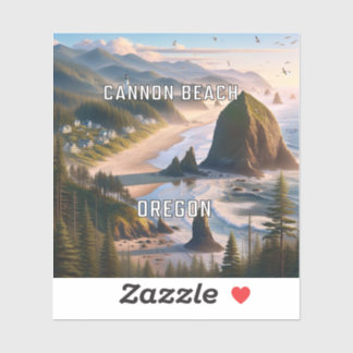 Cannon Beach Oregon 3 Inch Vinyl Sticker