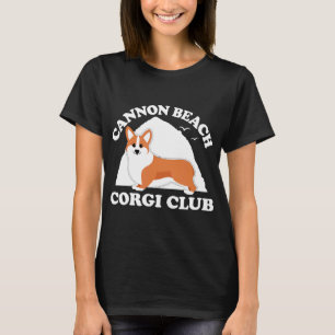 Cannon Beach Oregon Haystack Rock Corgi Club T-Shirt