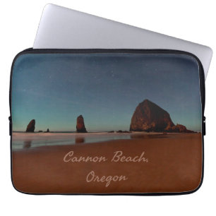 Cannon Beach Oregon Haystack Rock Laptop Sleeve