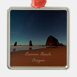 Cannon Beach Oregon Haystack Rock Metal Tree Decoration
