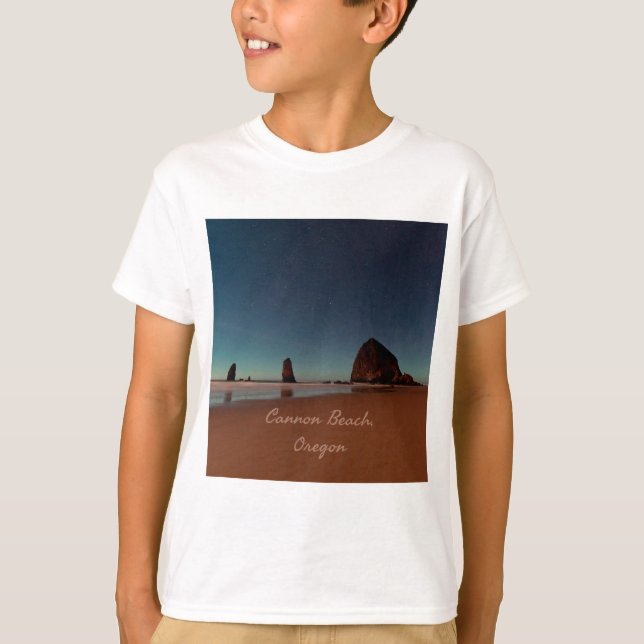 Cannon Beach Oregon Haystack Rock T-Shirt (Front)