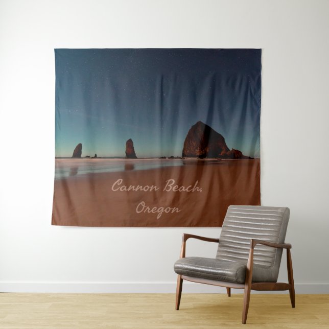 Cannon Beach Oregon Haystack Rock Tapestry (In Situ (Horizontal))