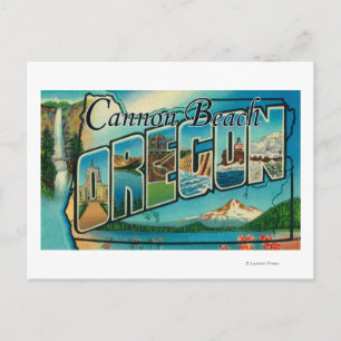 Cannon Beach, Oregon - Large Letter Scenes Postcard