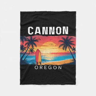 Cannon Beach Oregon Men Women Surfing _1  Fleece Blanket