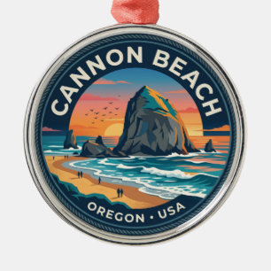 Cannon Beach Oregon Metal Tree Decoration