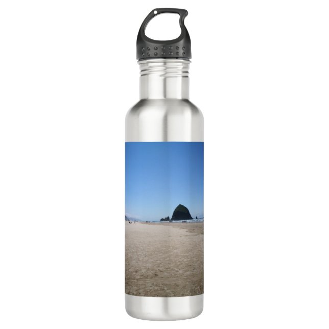 Cannon Beach Oregon on a Sunny Day Haystack Rock 710 Ml Water Bottle (Front)
