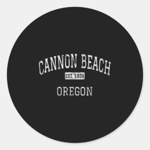 Cannon Beach Oregon Or Vintage Classic Round Sticker