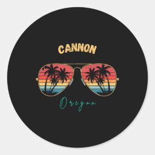Cannon Beach Oregon Souvenir Surfboard Classic Round Sticker