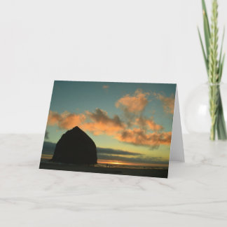 Cannon Beach Oregon Sunset, Folded Greeting Card