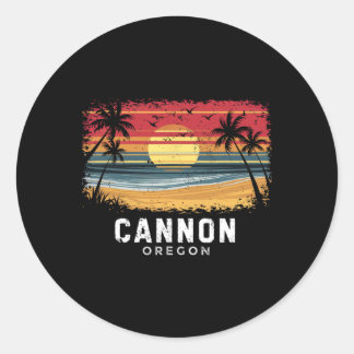 Cannon Beach Oregon Surfboard Beach  Classic Round Sticker