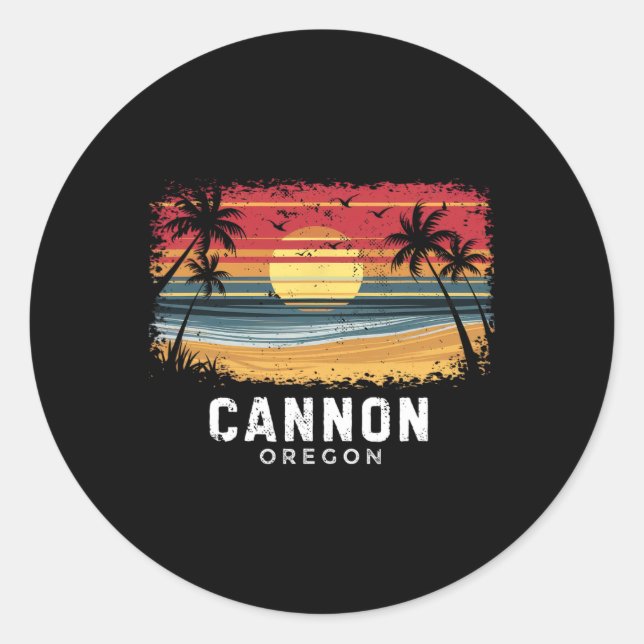 Cannon Beach Oregon Surfboard Beach  Classic Round Sticker (Front)