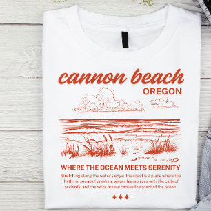 Cannon Beach Oregon Vintage Coastal Graphic T-Shirt