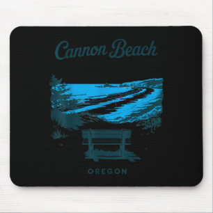 Cannon Beach Oregon Vintage Travel Scenic View Mouse Mat