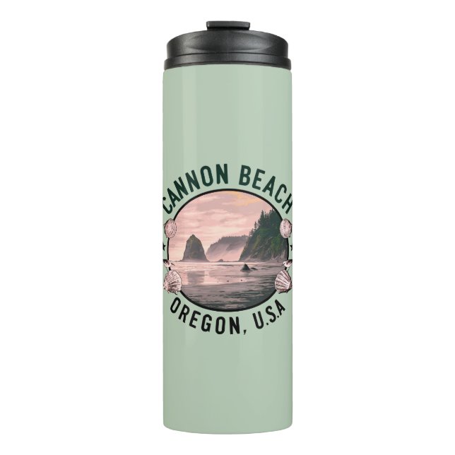 Cannon Beach Retro Vignette Thermal Tumbler (Front)