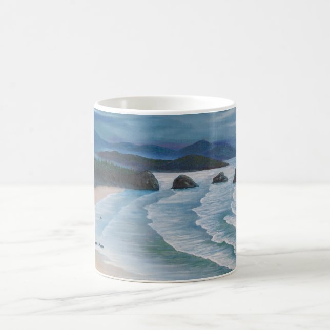 Cannon Beach Seascape Painting Coffee Mug (Center)