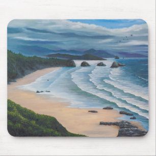 Cannon Beach Seascape Painting Mouse Mat